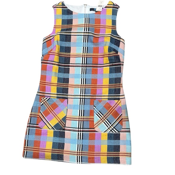 Anthropologie | Eva Franco Summer Plaid Shift Dress size 0 Petite - Picture 3 of 9